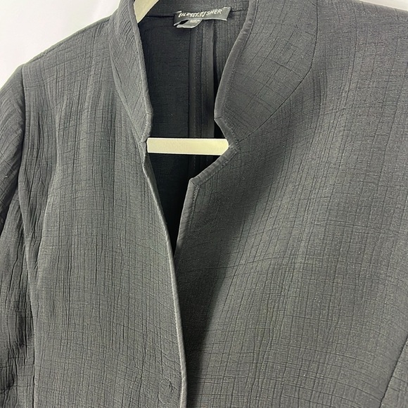 Eileen Fisher magnetic closure  mandarin collar jacket w/pockets Sz PL - Picture 3 of 11